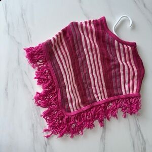 Say What? Pink and White Striped Kids Bib